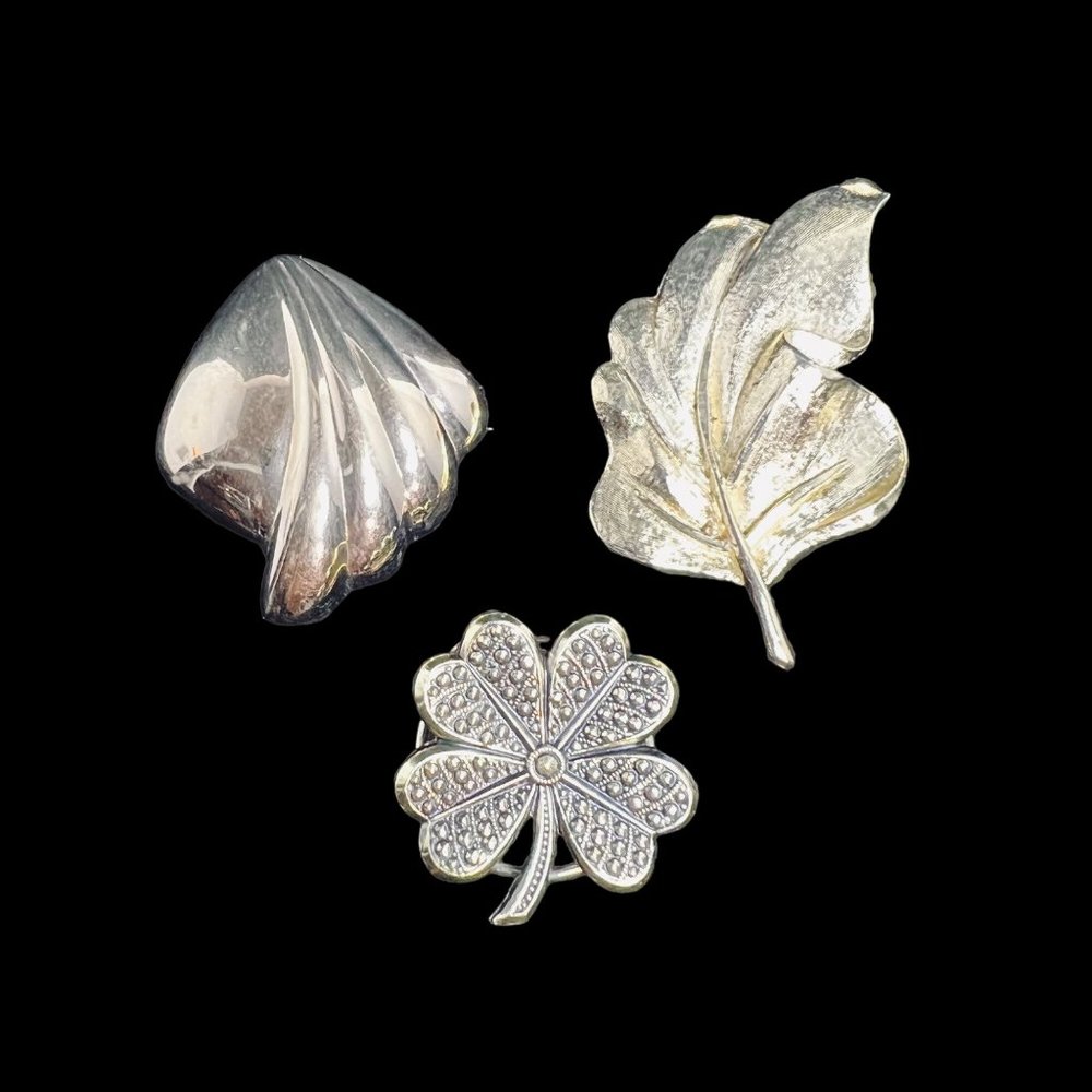 Lot Of 3 Gold Tone Scarf Clips
